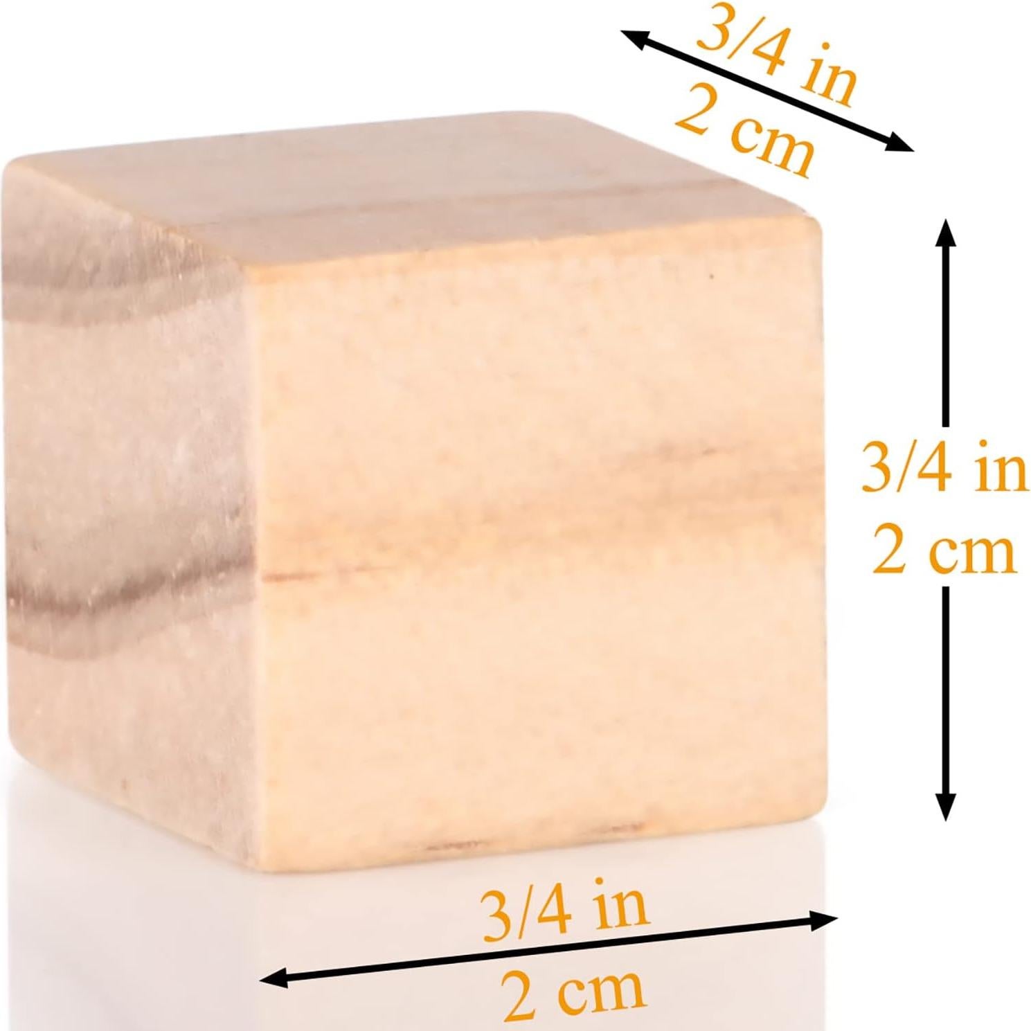 Cubos de Madera Natural 2cm para Manualidades - 110 Piezas