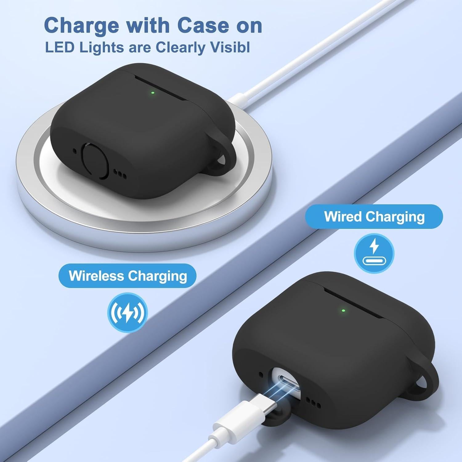 Funda de Silicona para AirPods 4 Vanjua con Kit de Limpieza