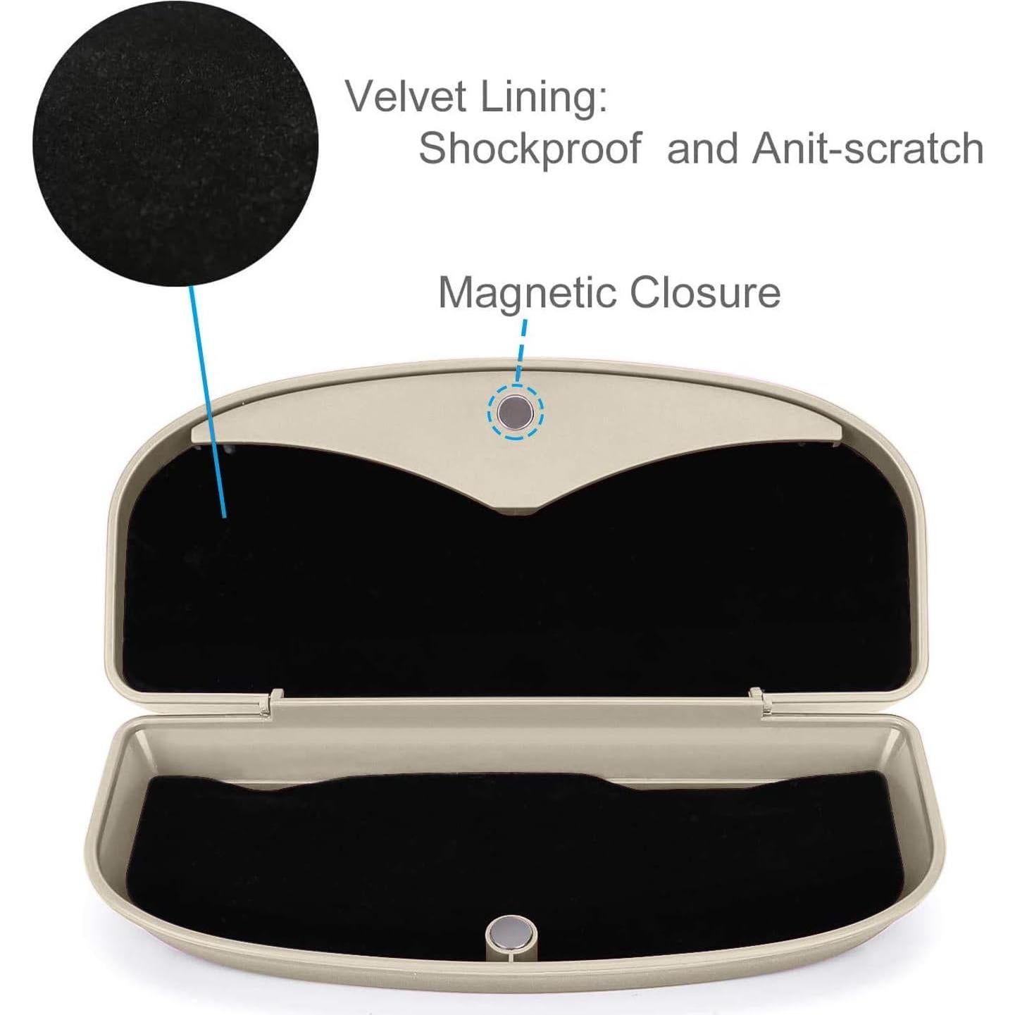 Estuche para Gafas de Sol MOSISO Beige con Cierre Magnético