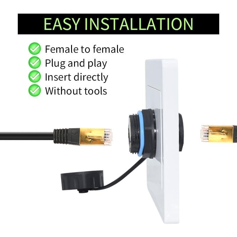 Conector RJ45 Hembra a Hembra IP68 Elifeapply CAT6 - 2 Pcs