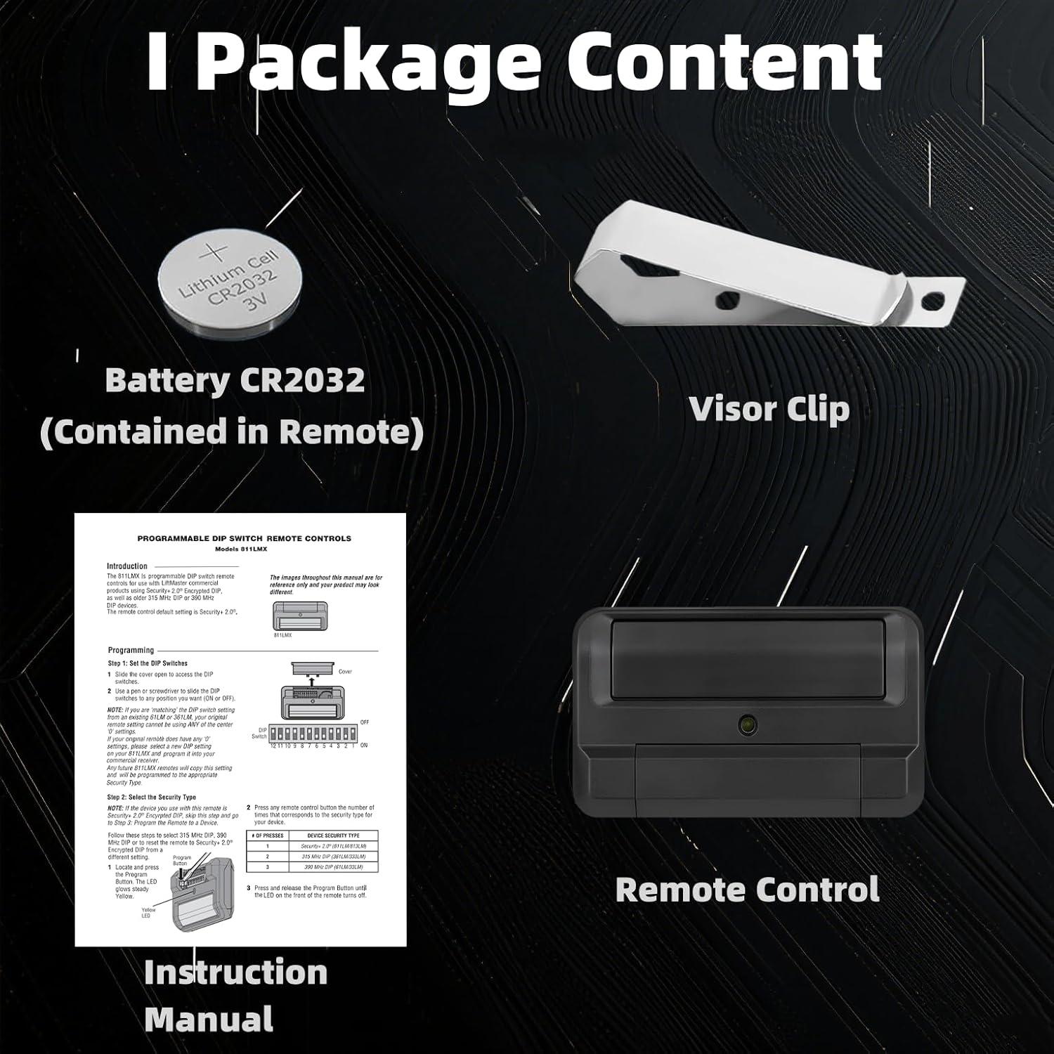 Control Remoto Ezyopenteck 811LMX para Puertas Liftmaster - Seguridad+ 2.0