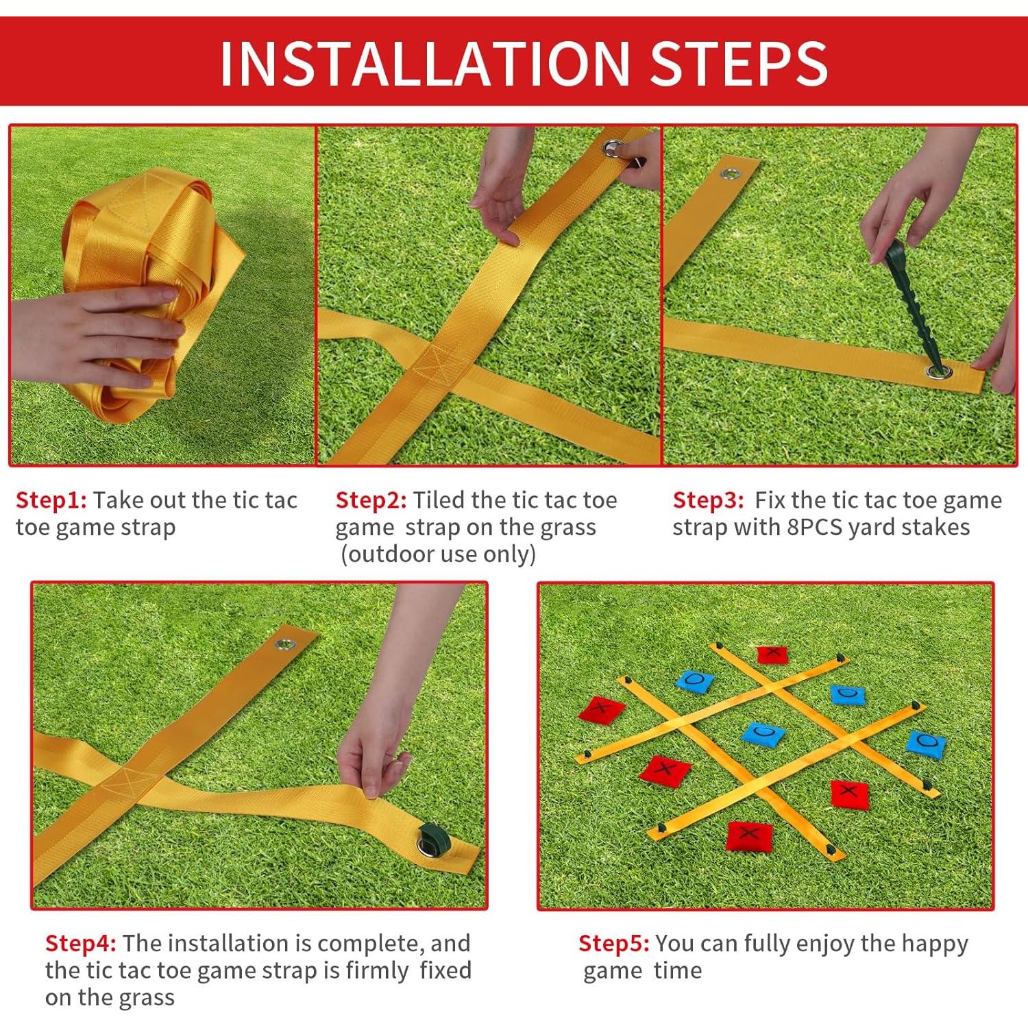Juego de Tres en Raya Gigante NUOERSAI 121 cm Portátil