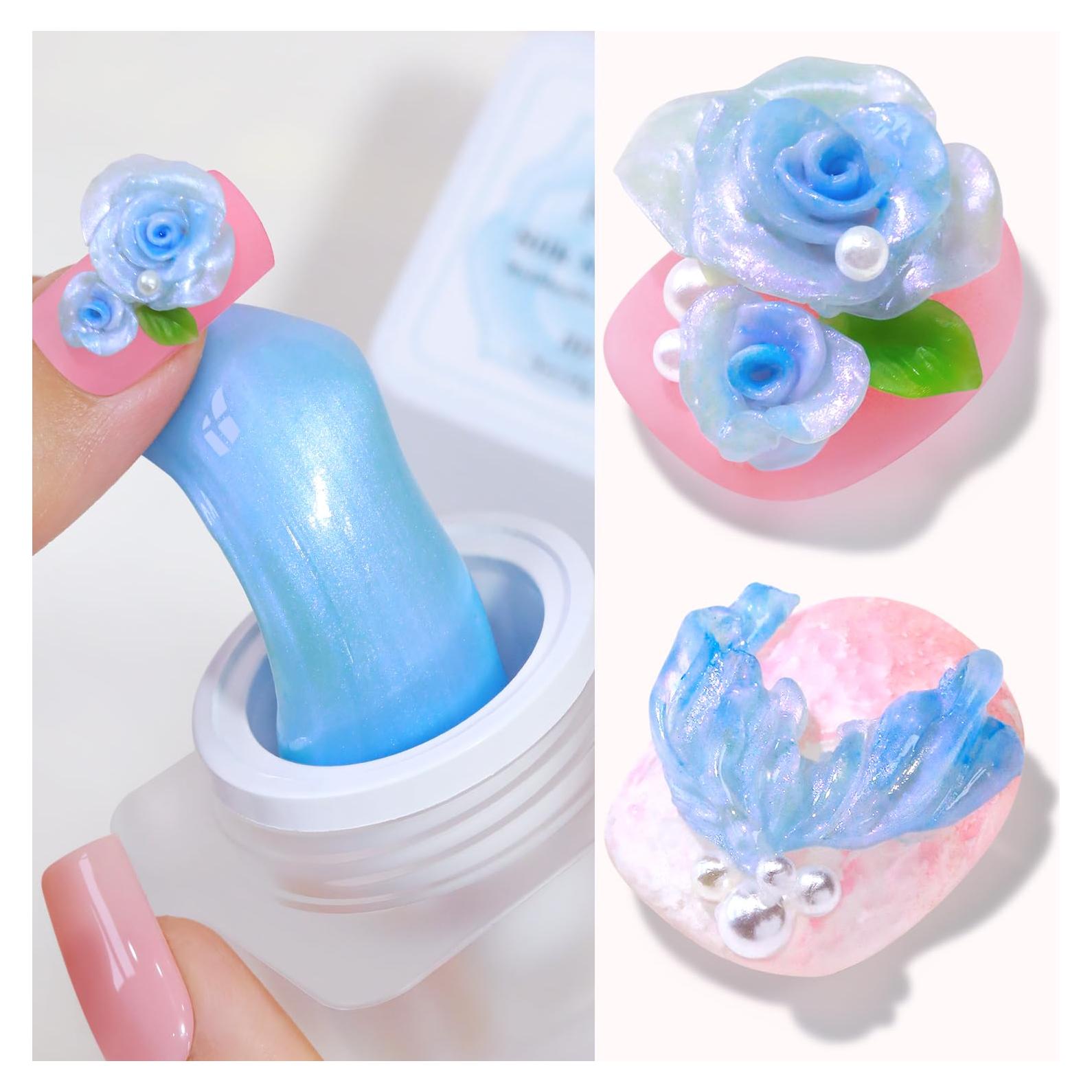 Gel de Uñas 3D Doble Ritmo Azul 0.5 Oz para Esculpido