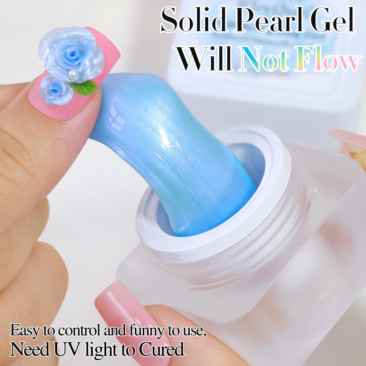 Gel de Uñas 3D Doble Ritmo Azul 0.5 Oz para Esculpido