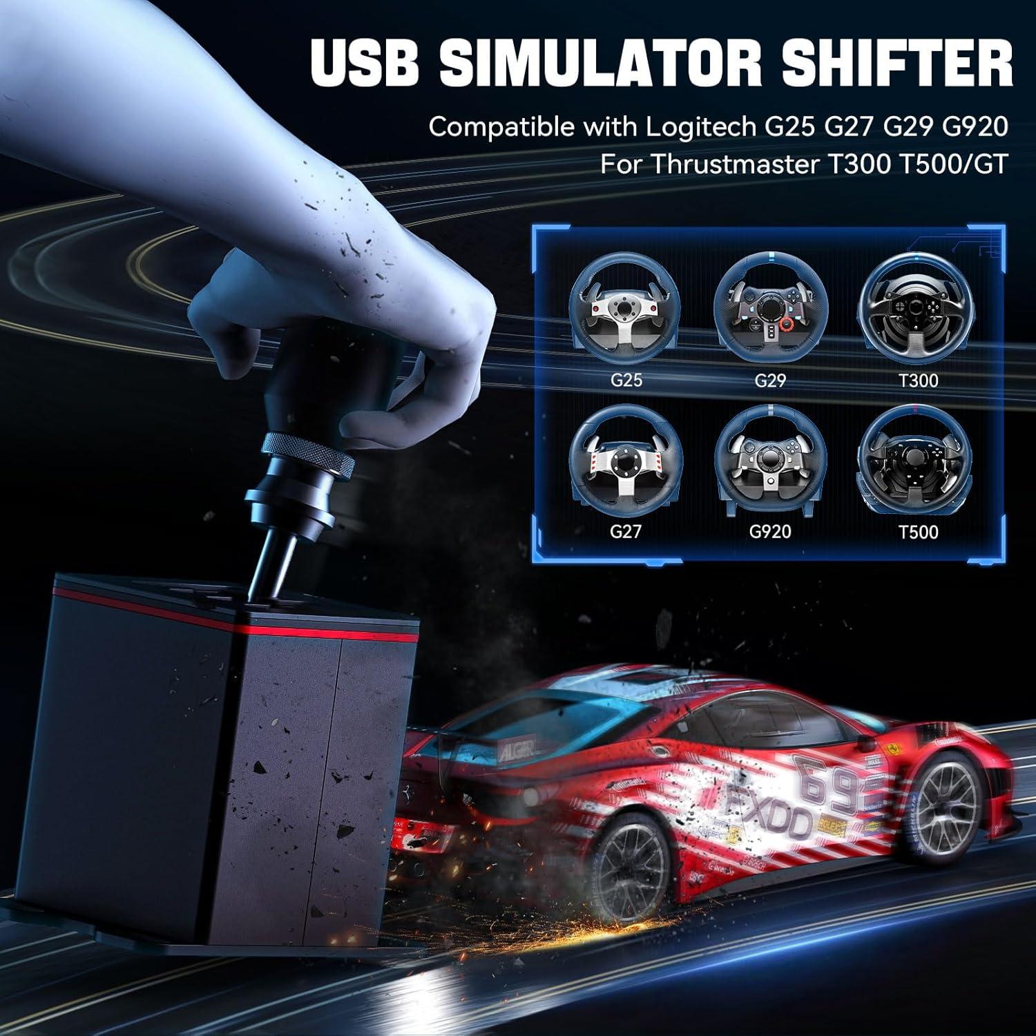 Palanca de Cambios USB aikeec 6+R para Simulador de Carreras