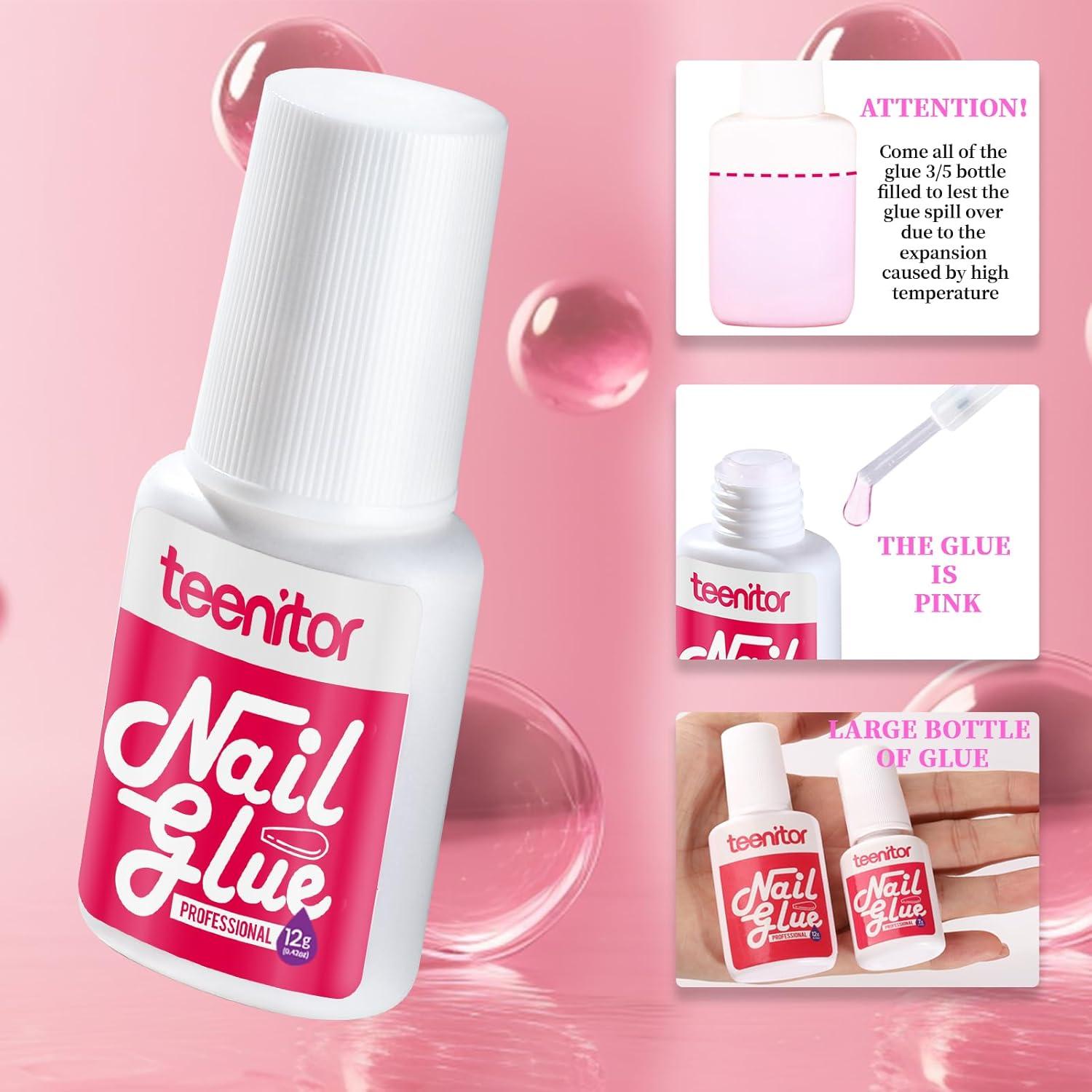 Kit de Uñas Postizas Transparentes Teenitor 600 Pcs Coffin