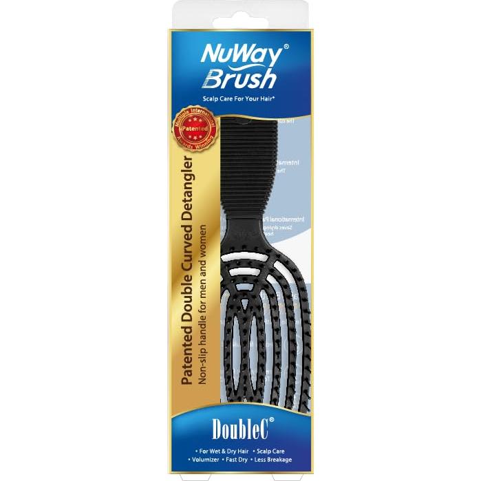 Cepillo Desenredante Doble Curvado NuWay 4Hair Negro