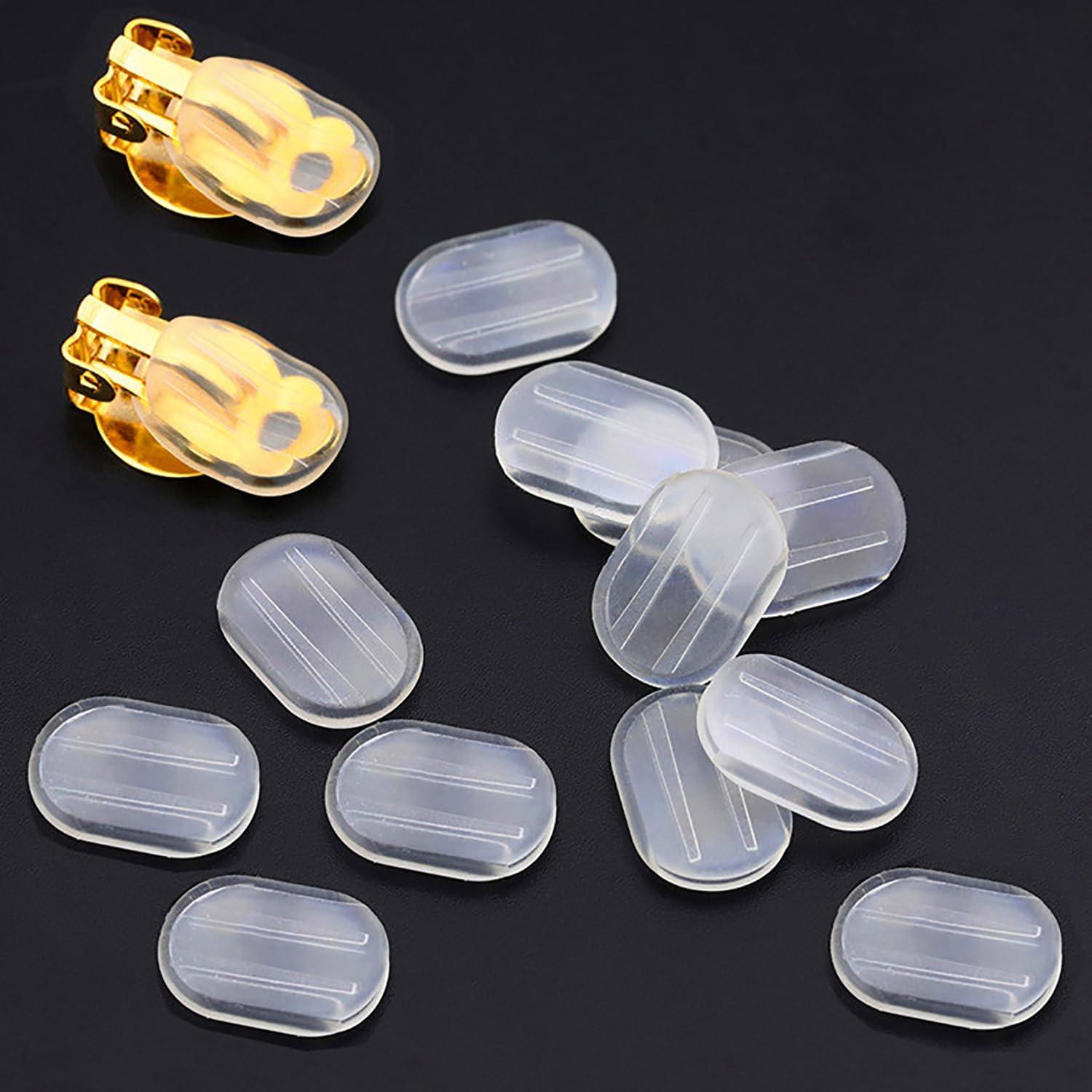 30 Almohadillas de Silicona para Pendientes Clip On XIWENQUKU 12x15mm