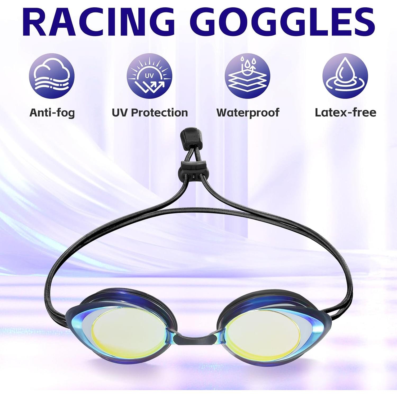 Gafas de Natación ITOWE Adultos 180° Vista Panorámica Azul/Negro