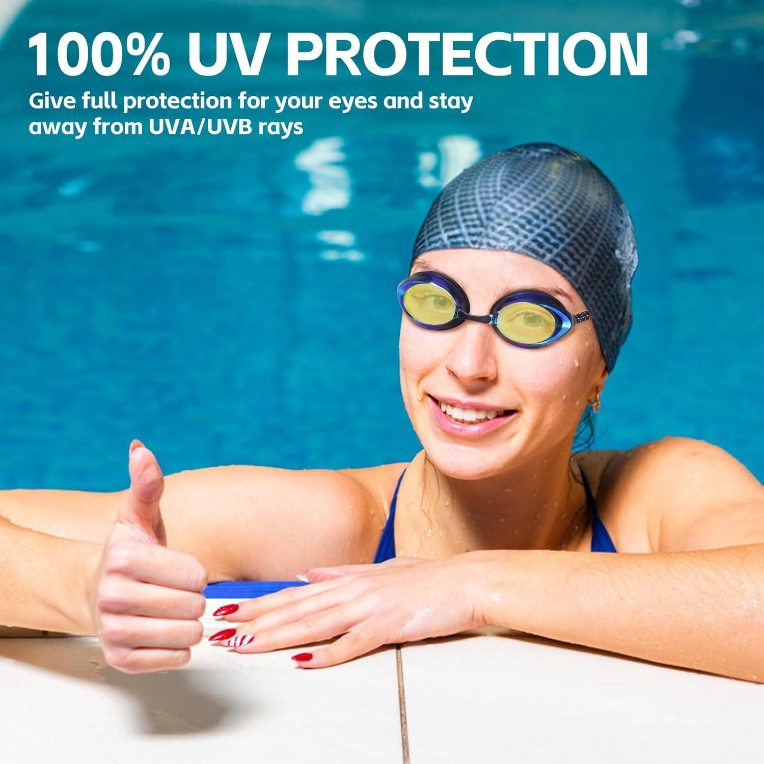 Gafas de Natación ITOWE Adultos 180° Vista Panorámica Azul/Negro