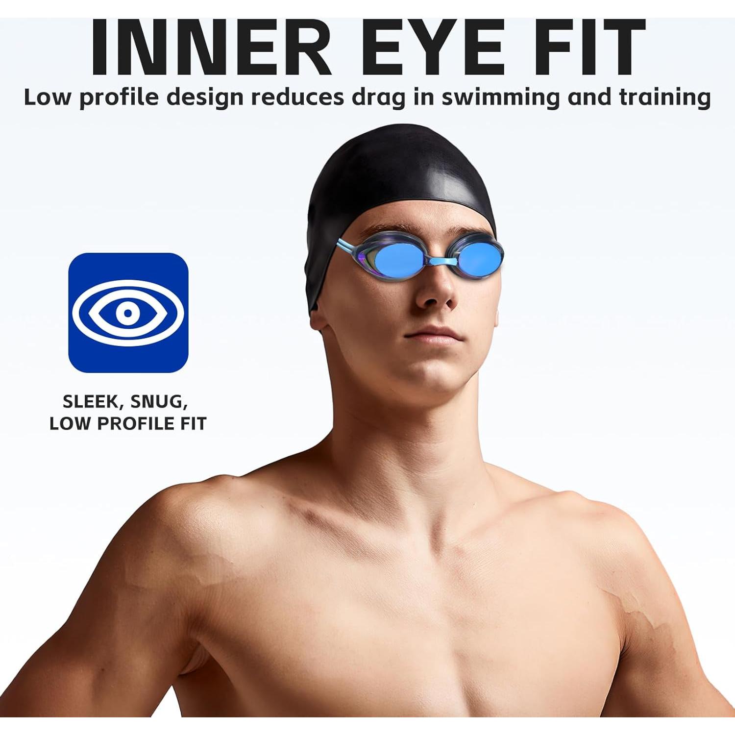Gafas de Natación ITOWE Adultos 180° Vista Panorámica Azul/Negro