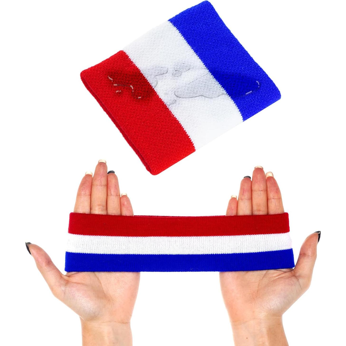 Conjunto Diadema y Muñequera Bandera Americana Unisex