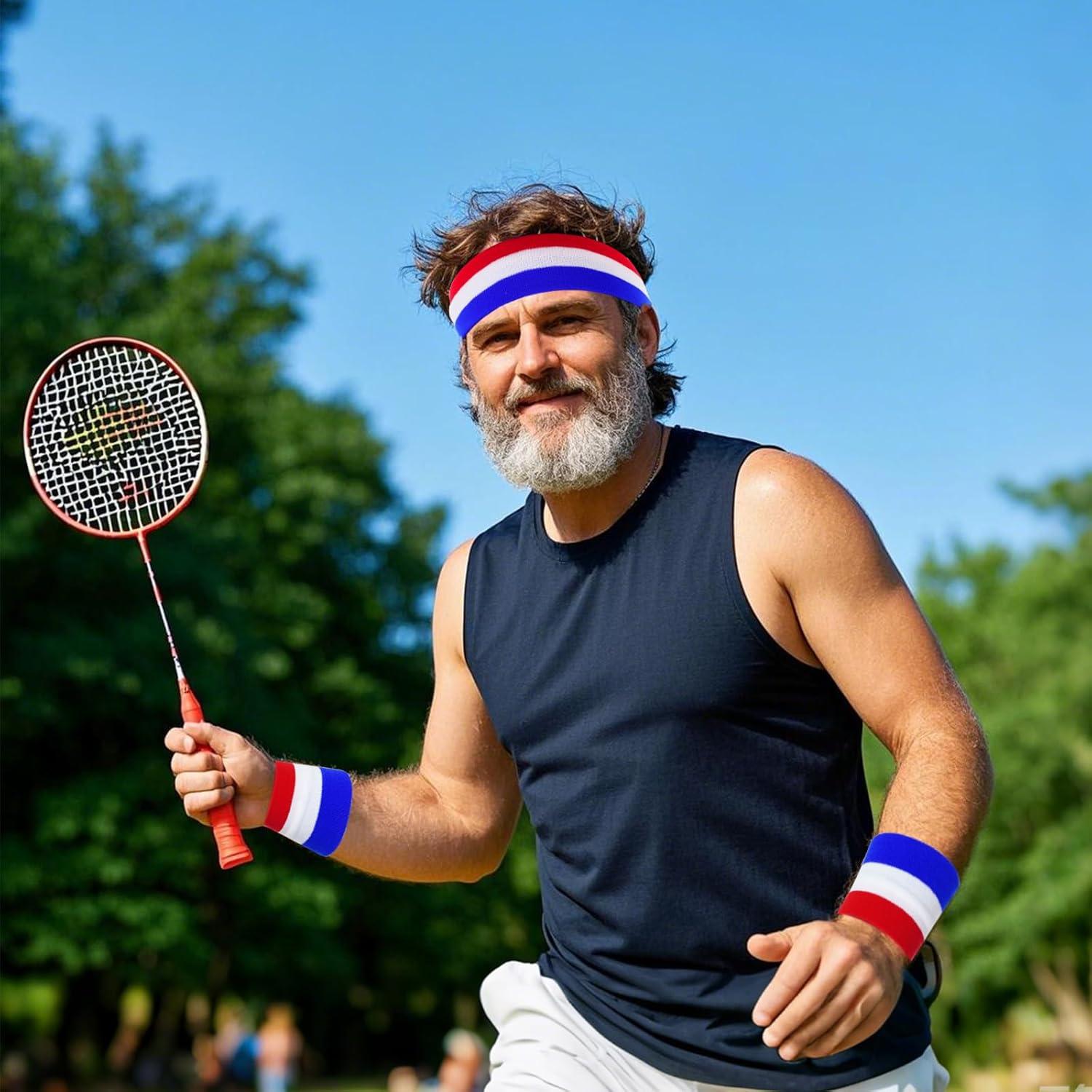 Conjunto Diadema y Muñequera Bandera Americana Unisex