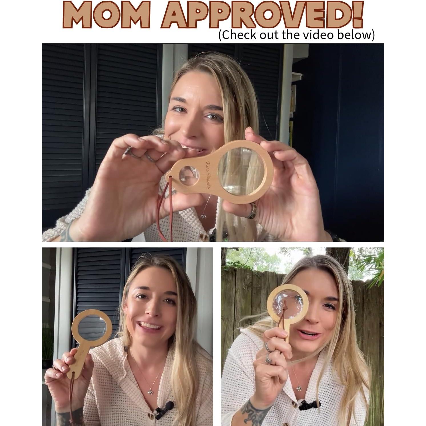 Conjunto de Aventura Hero Brands - 2 Lupas de Madera 3x y 5x