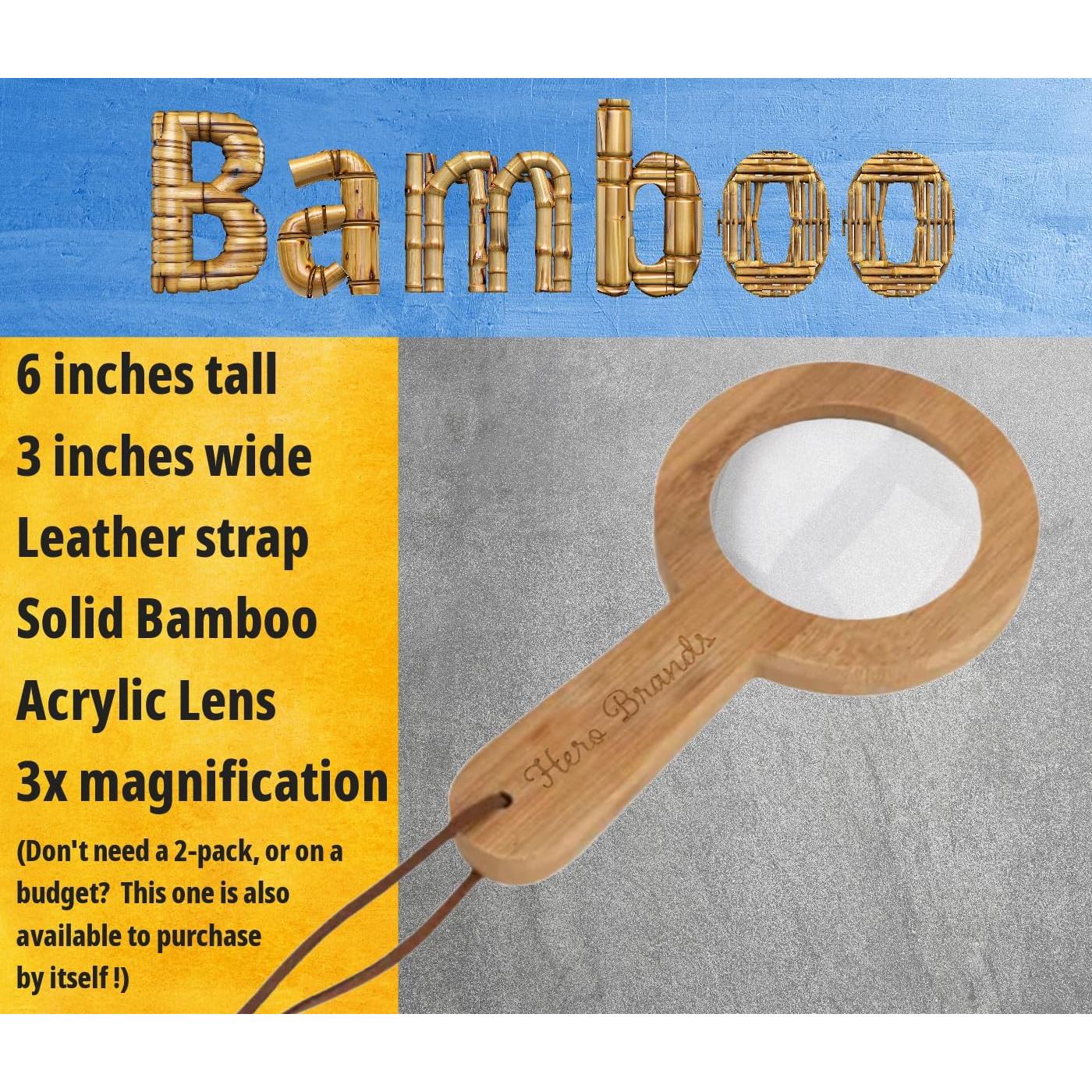 Conjunto de Aventura Hero Brands - 2 Lupas de Madera 3x y 5x