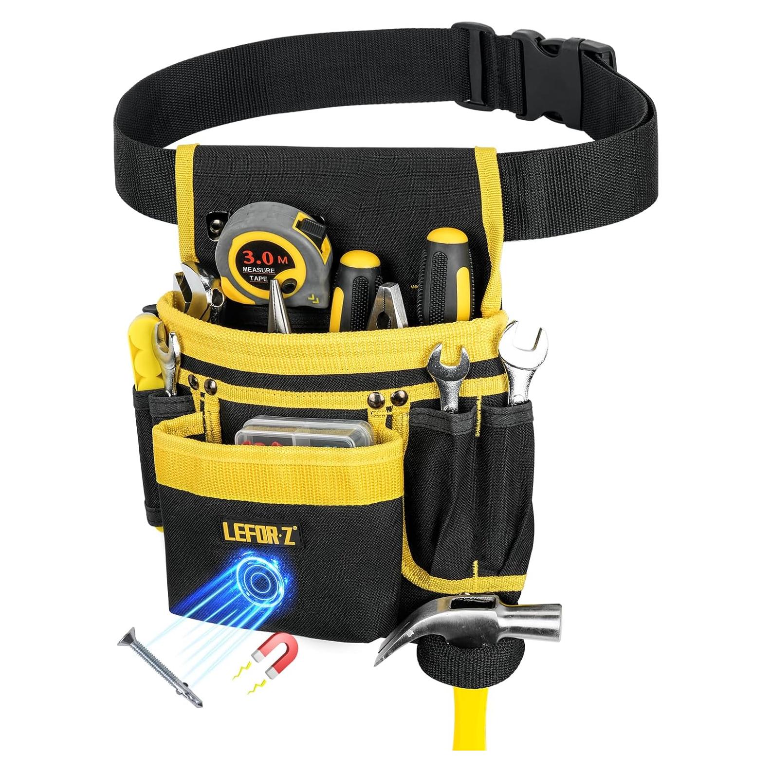 Cinturón de herramientas LEFOR·Z 13 bolsillos ajustable negro/yellow