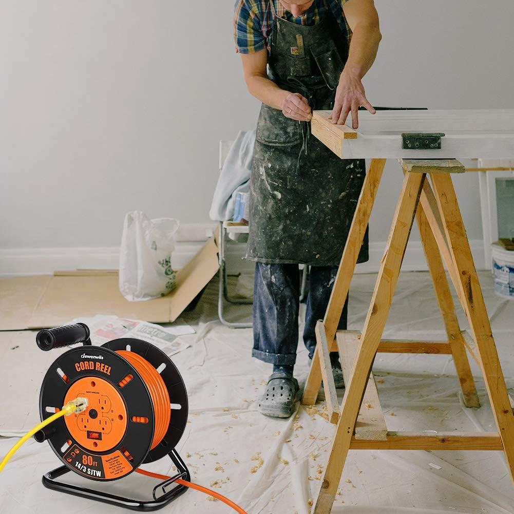 Carrete de Cable Retráctil DEWENWILS 24.38m 13A 4 Salidas