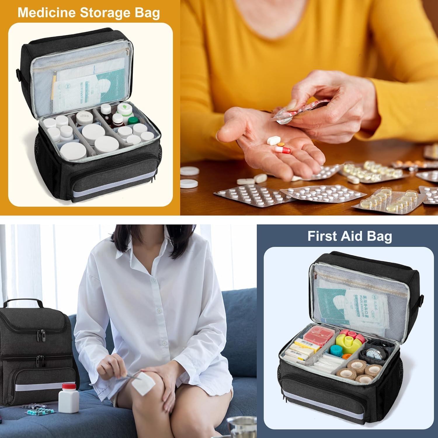 Bolsa de Almacenamiento de Medicamentos CURMIO Negra 29.5x19.1cm