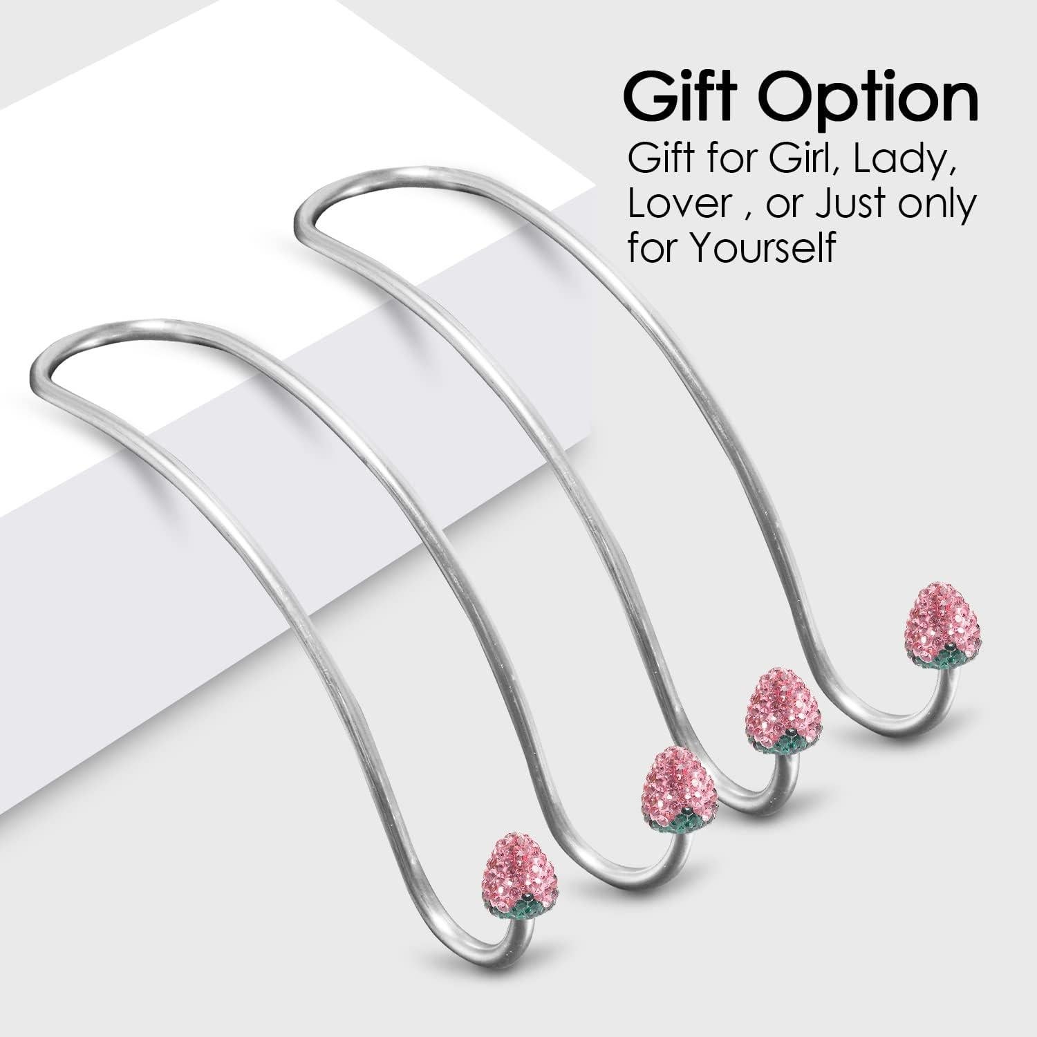 Ganchos de Coche Guoord Rosa Brillante para Bolsos - 2 Pcs