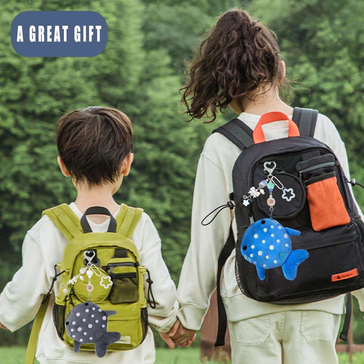 Monedero de Peluche Tiburón Ballena con Llavero Kawaii