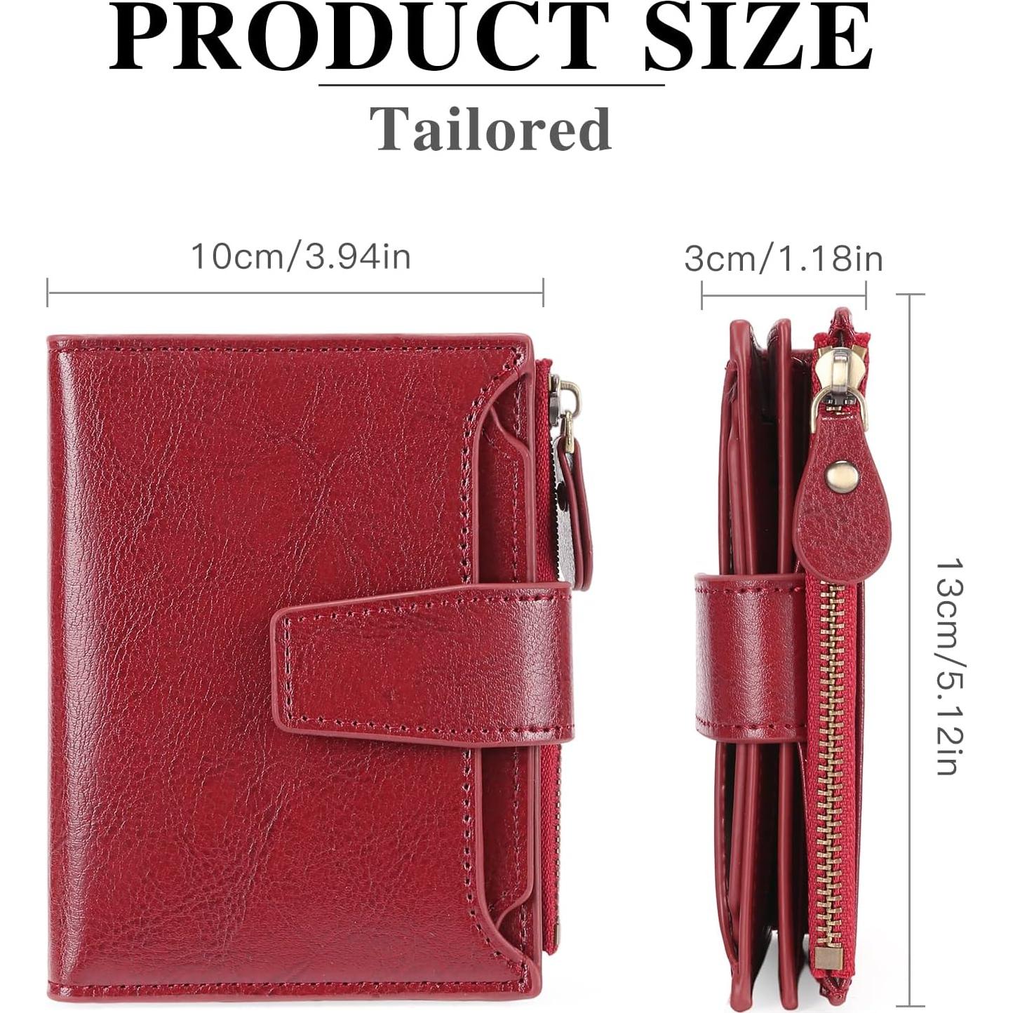 Cartera Pequeña GOIACII de Cuero con Bloqueo RFID - Rojo Vino