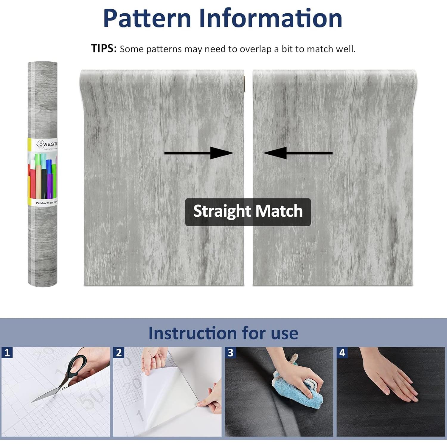 Papel Contacto Autoadhesivo Madera Gris WESTICK 40.1x198.1 cm