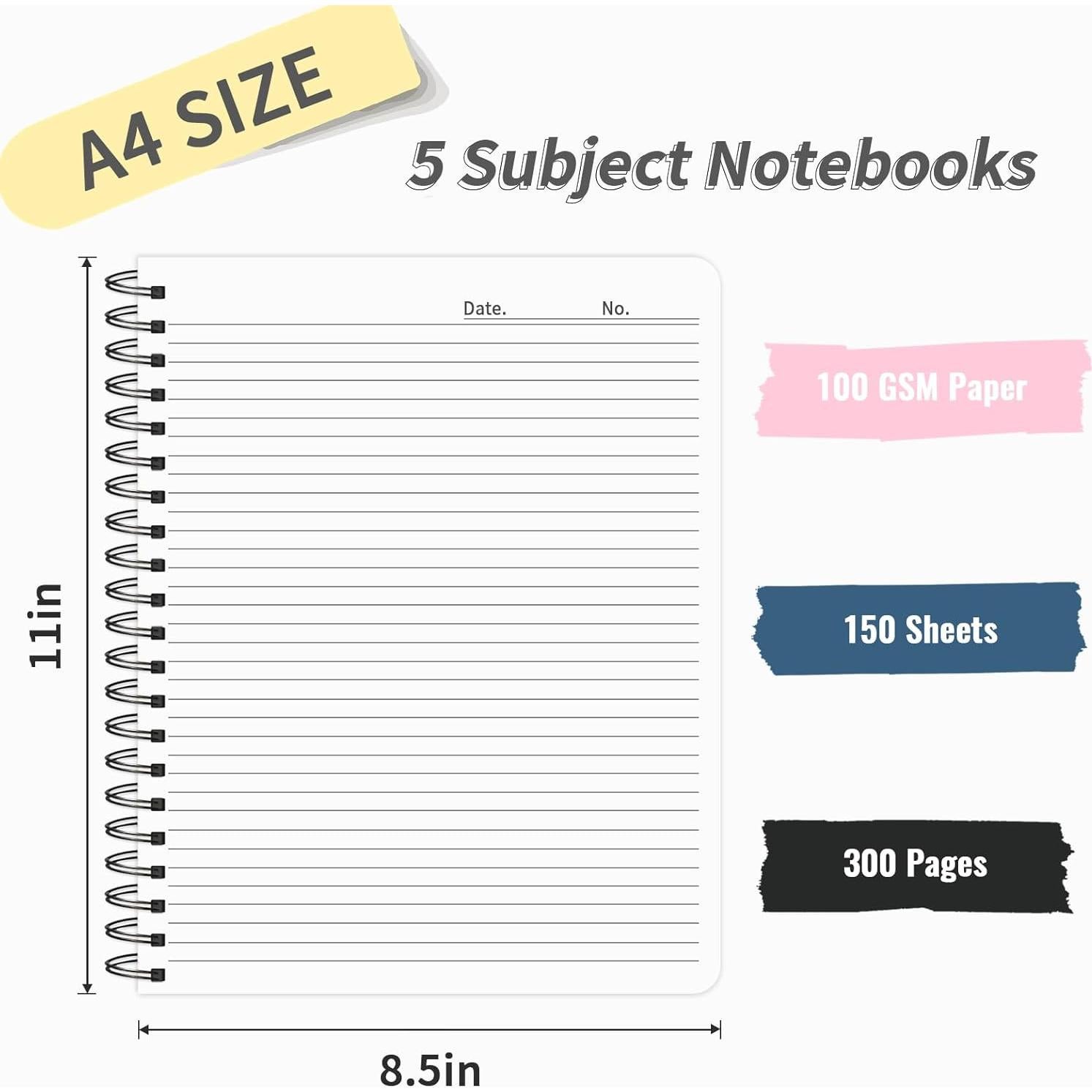 Cuaderno Ouzoustate 5 Materias A4 300 Páginas Reglas Universitarias