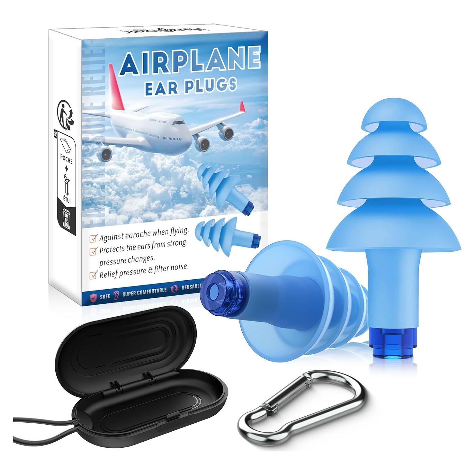 Tapones para oídos Hearprotek Azul, alivio de presión y ruido