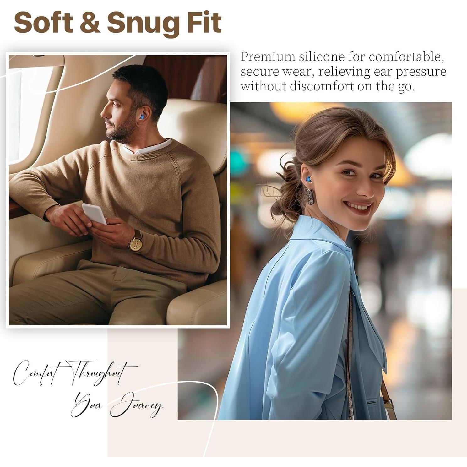 Tapones para oídos Hearprotek Azul, alivio de presión y ruido