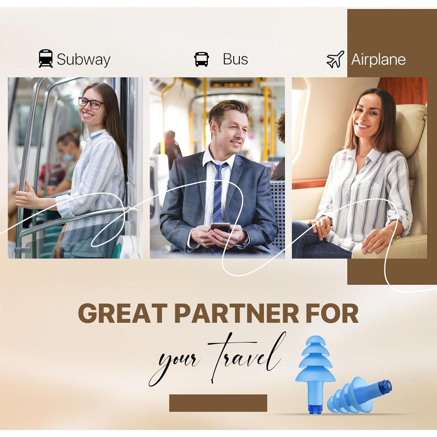 Tapones para oídos Hearprotek Azul, alivio de presión y ruido