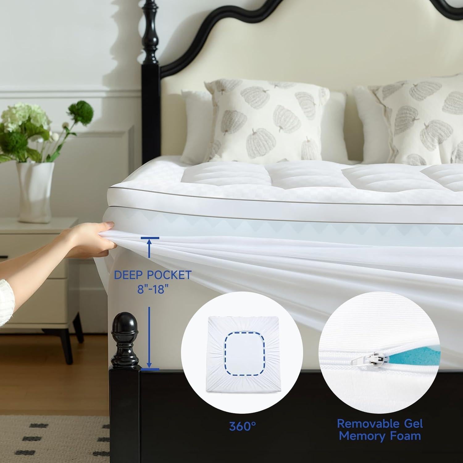 Colchón Topper Choc Chick Twin 3.5" Espuma con Memoria Gel Frío