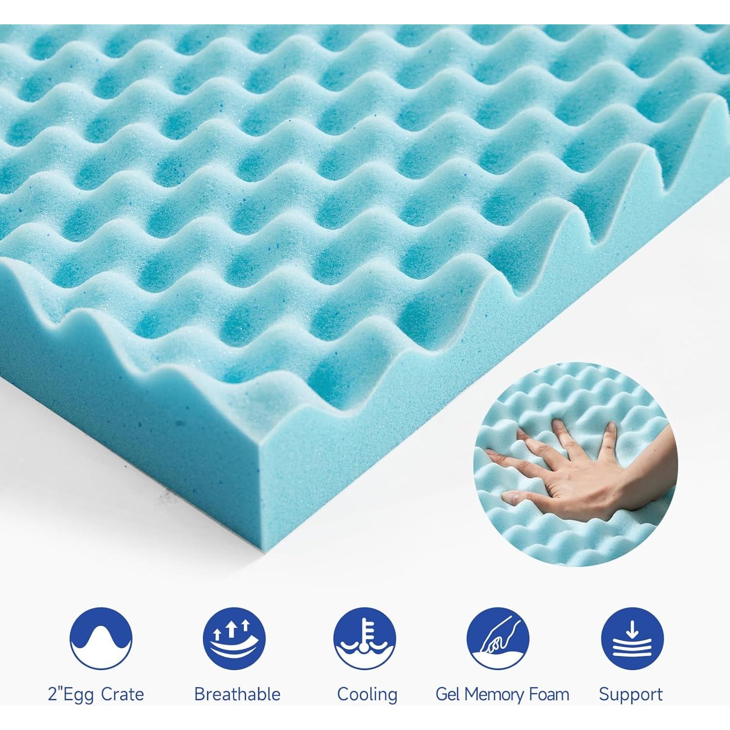 Colchón Topper Choc Chick Twin 3.5" Espuma con Memoria Gel Frío