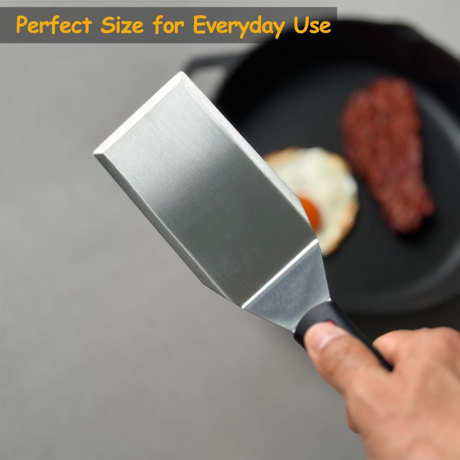 Espátula de Metal Vovoly con Mango de Silicona 12.7 x 7 cm