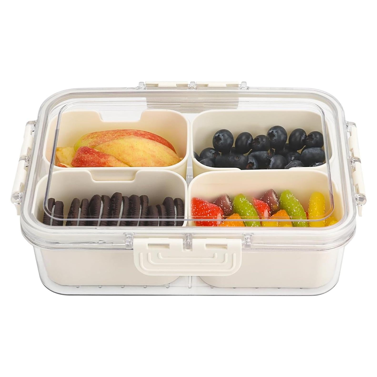 Contenedor de Snacks 4 Compartimentos Shopwithgreen Blanco