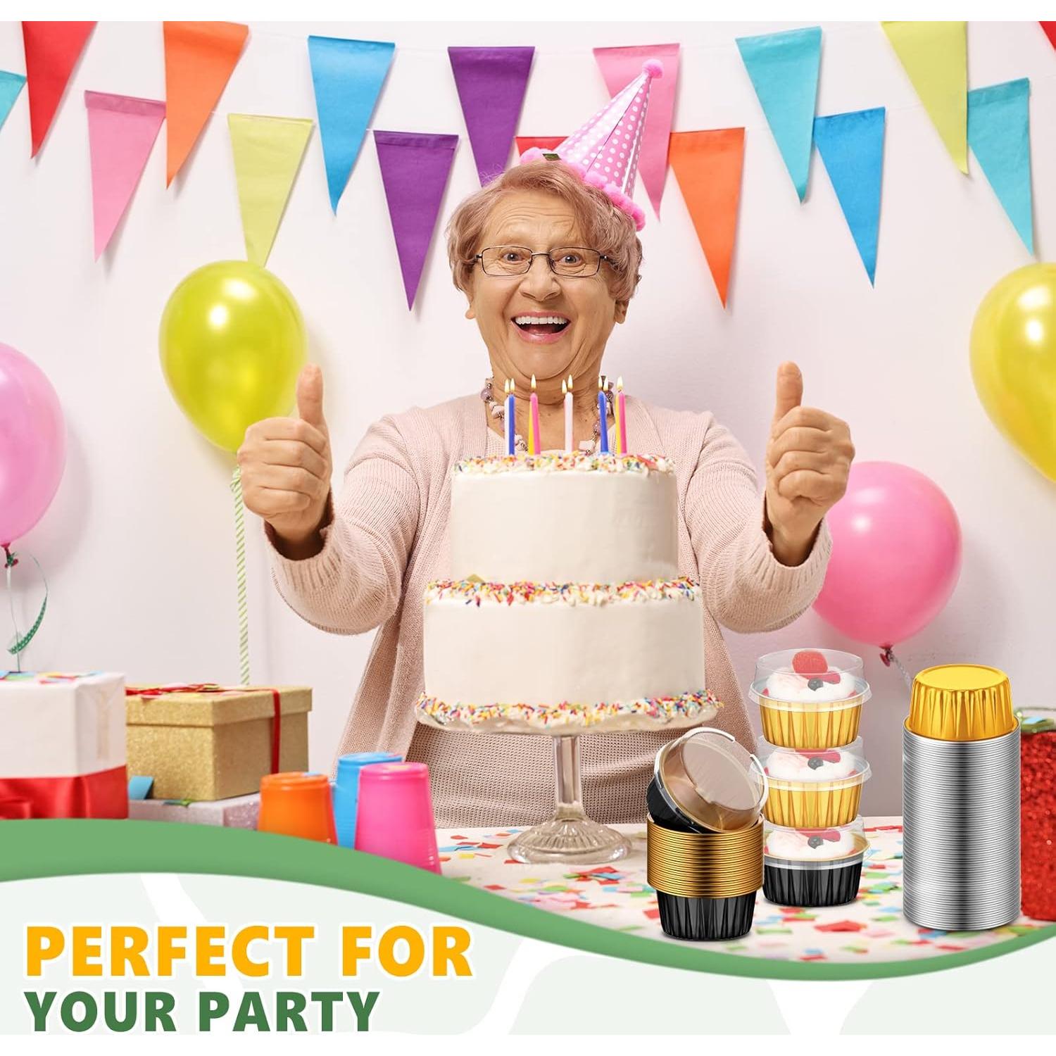 120 Moldes de Hornear de Aluminio Desechables Eaasty 125 ml