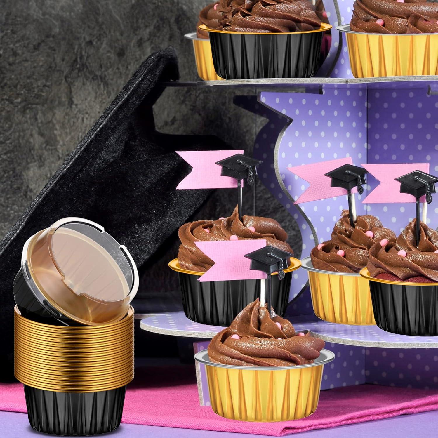 120 Moldes de Hornear de Aluminio Desechables Eaasty 125 ml