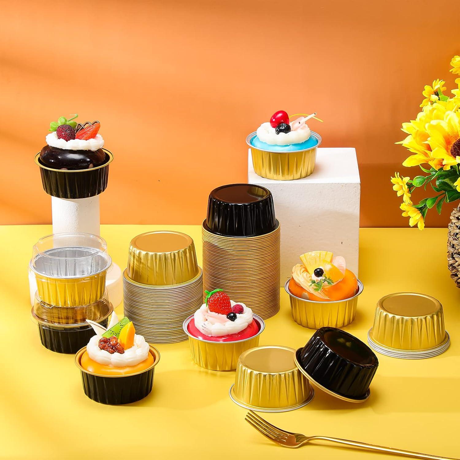 120 Moldes de Hornear de Aluminio Desechables Eaasty 125 ml