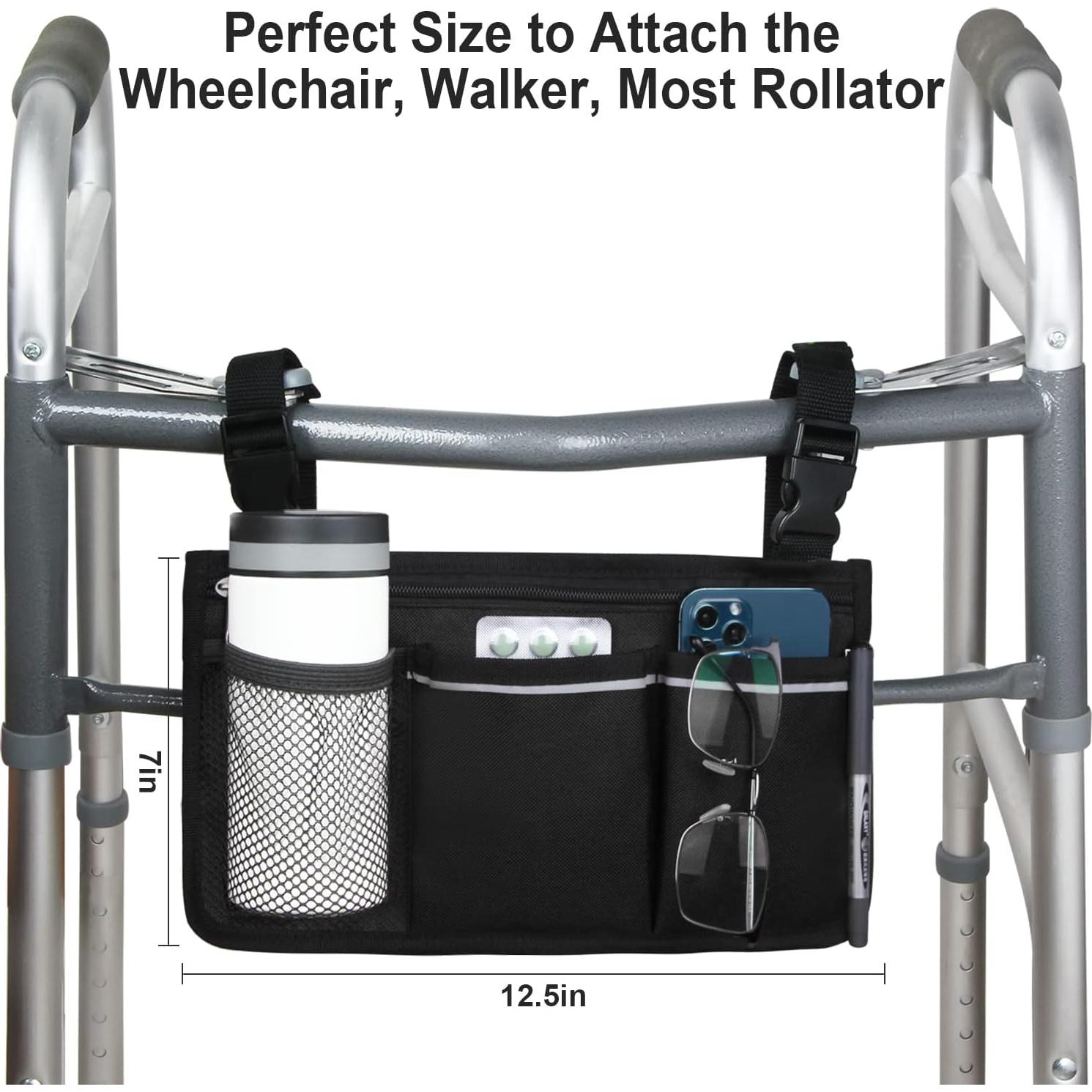 Bolsa Lateral para Silla de Ruedas HSGEZUOQI - Impermeable, Negro