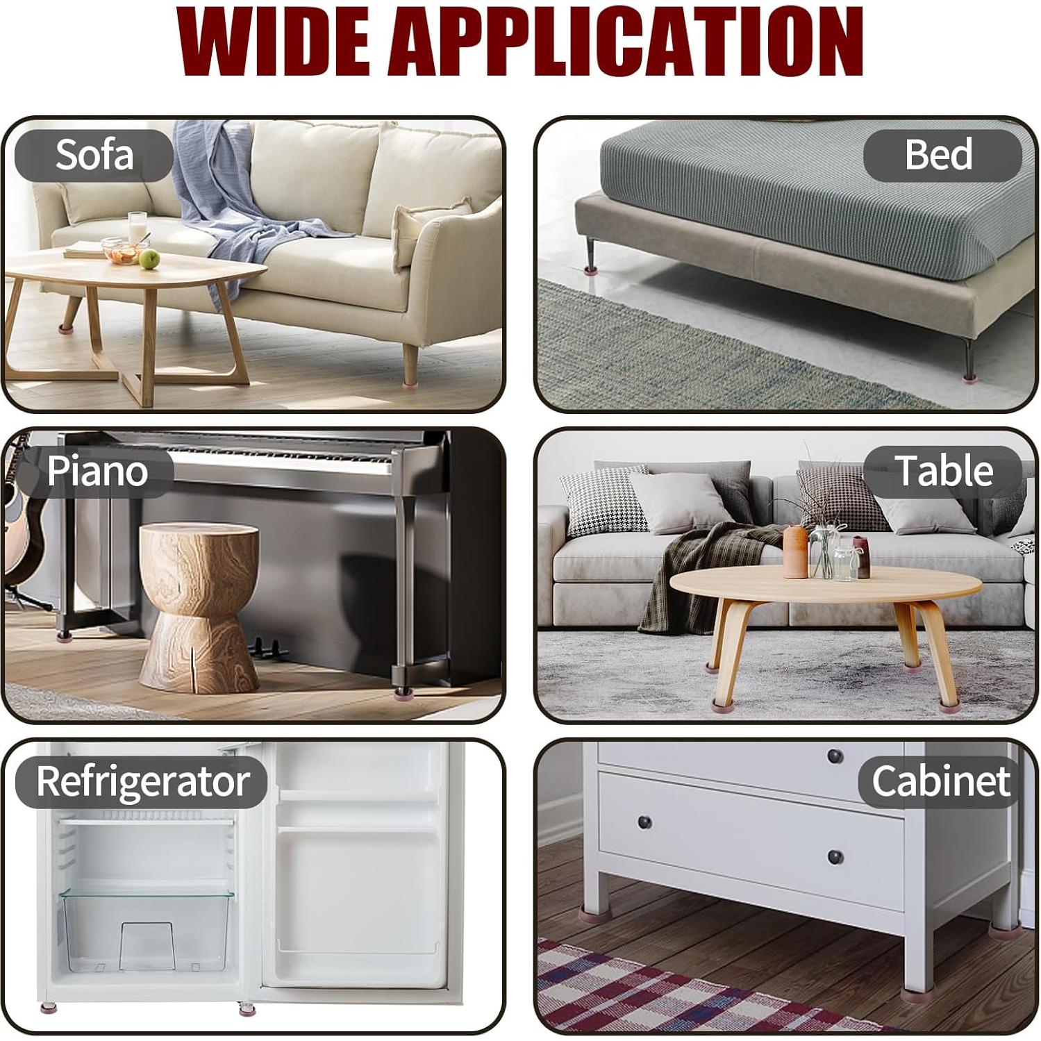 Tazas Antideslizantes para Muebles Komokeru 2x2" (Paquete de 4)