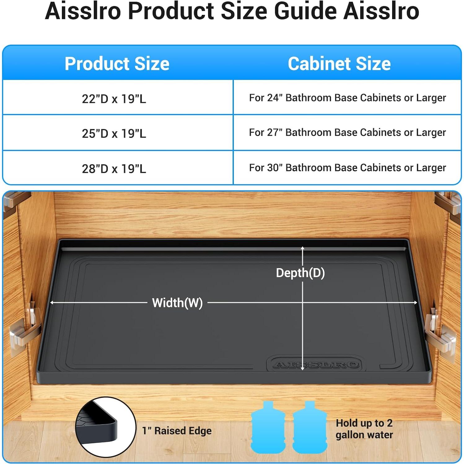 Alfombrilla impermeable Aisslro para fregadero 71x48 cm silicona