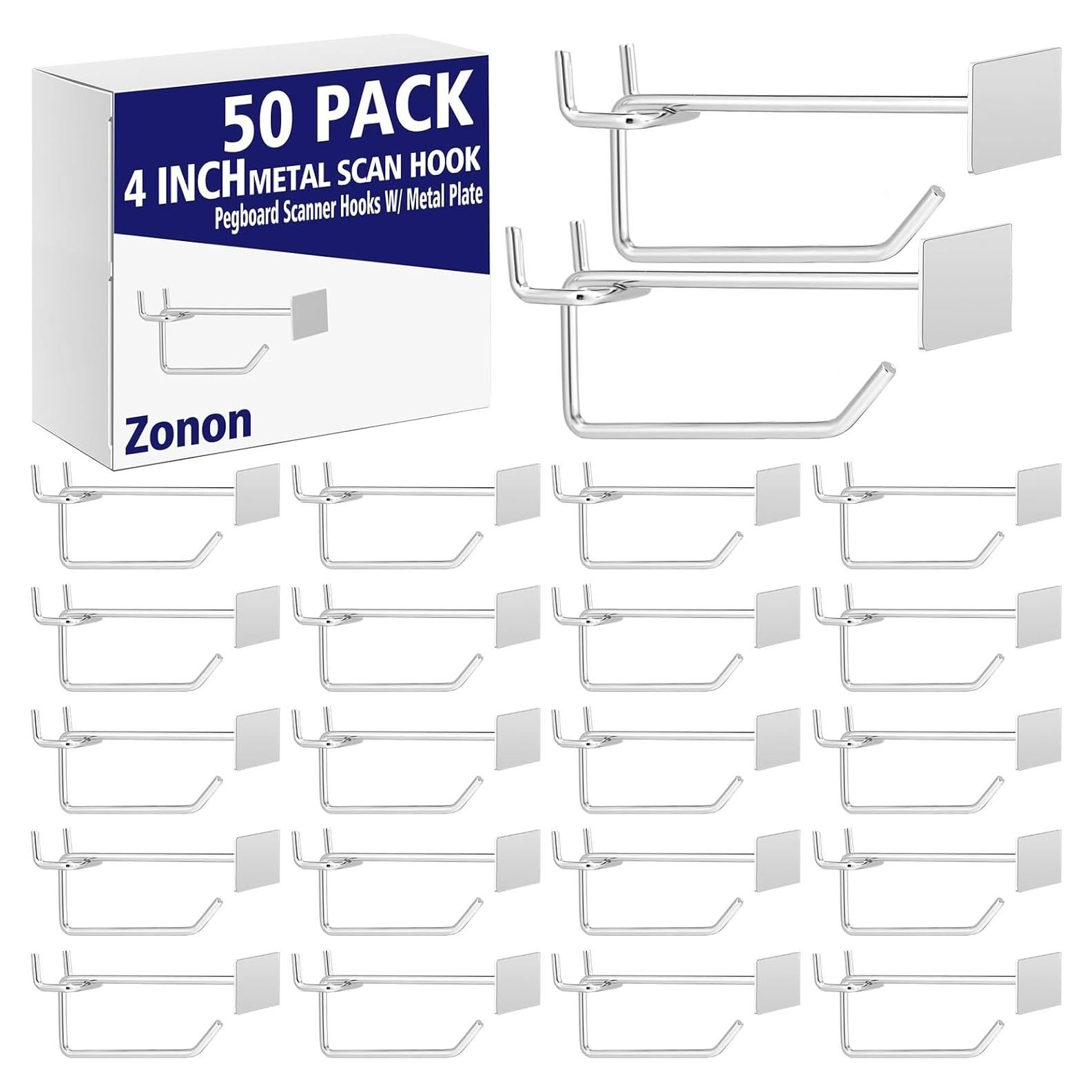 Paquete de 50 Ganchos para Tablero de Clavos Zonon 10.16 cm