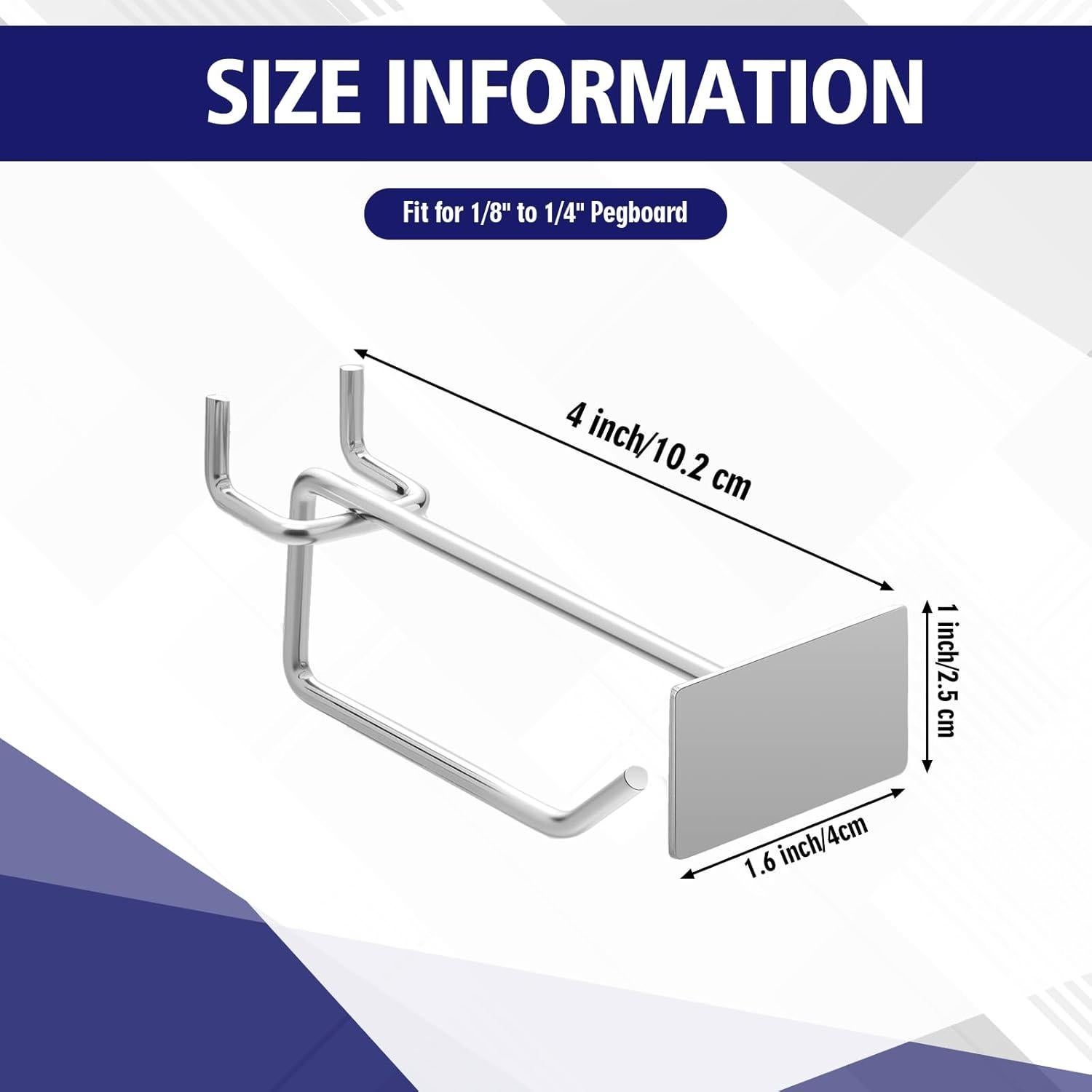 Paquete de 50 Ganchos para Tablero de Clavos Zonon 10.16 cm