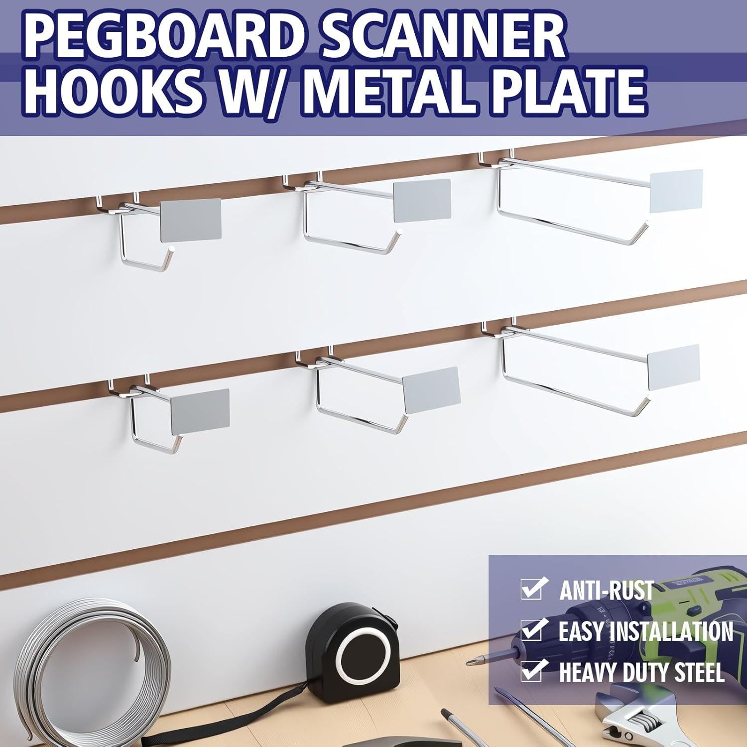 Paquete de 50 Ganchos para Tablero de Clavos Zonon 10.16 cm