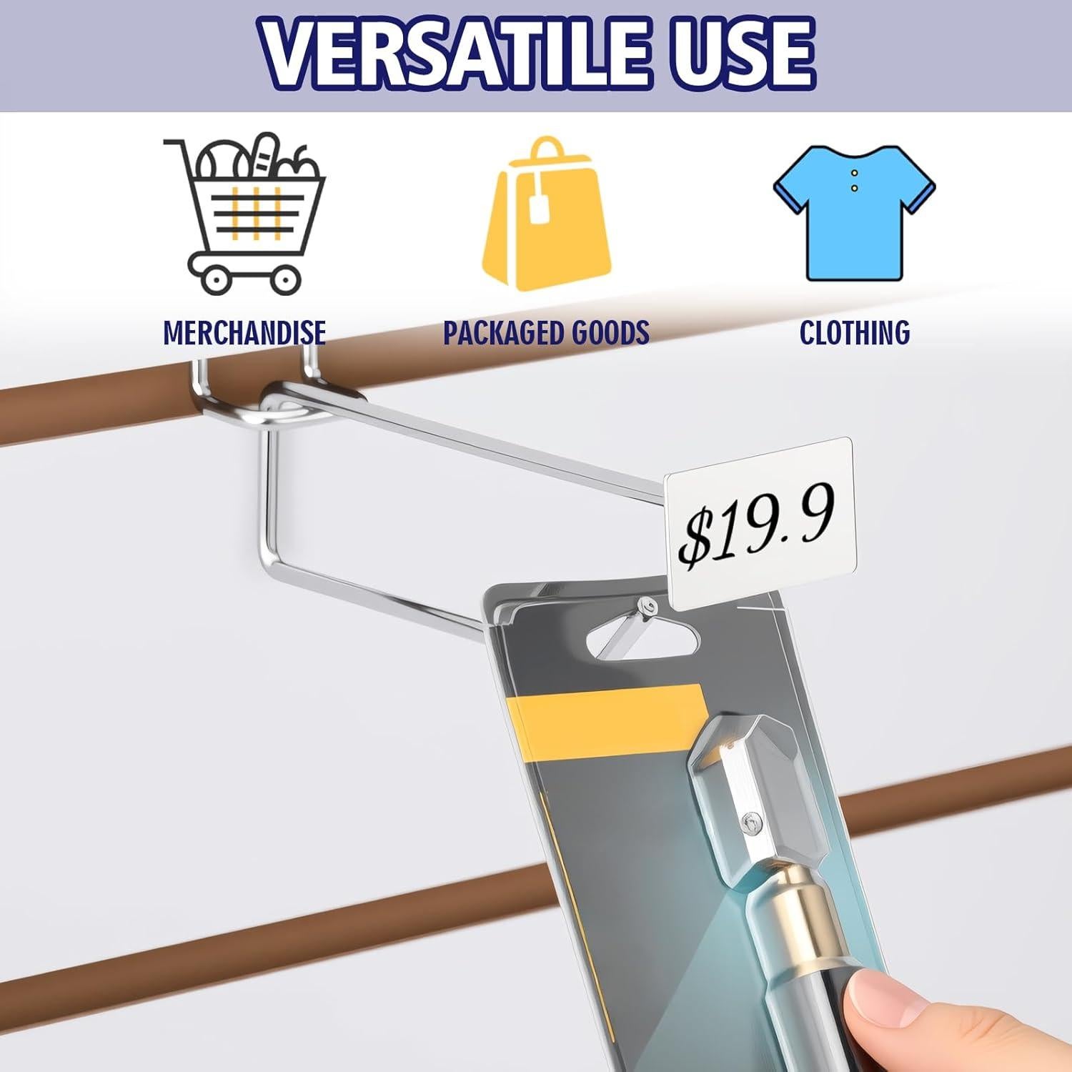 Paquete de 50 Ganchos para Tablero de Clavos Zonon 10.16 cm