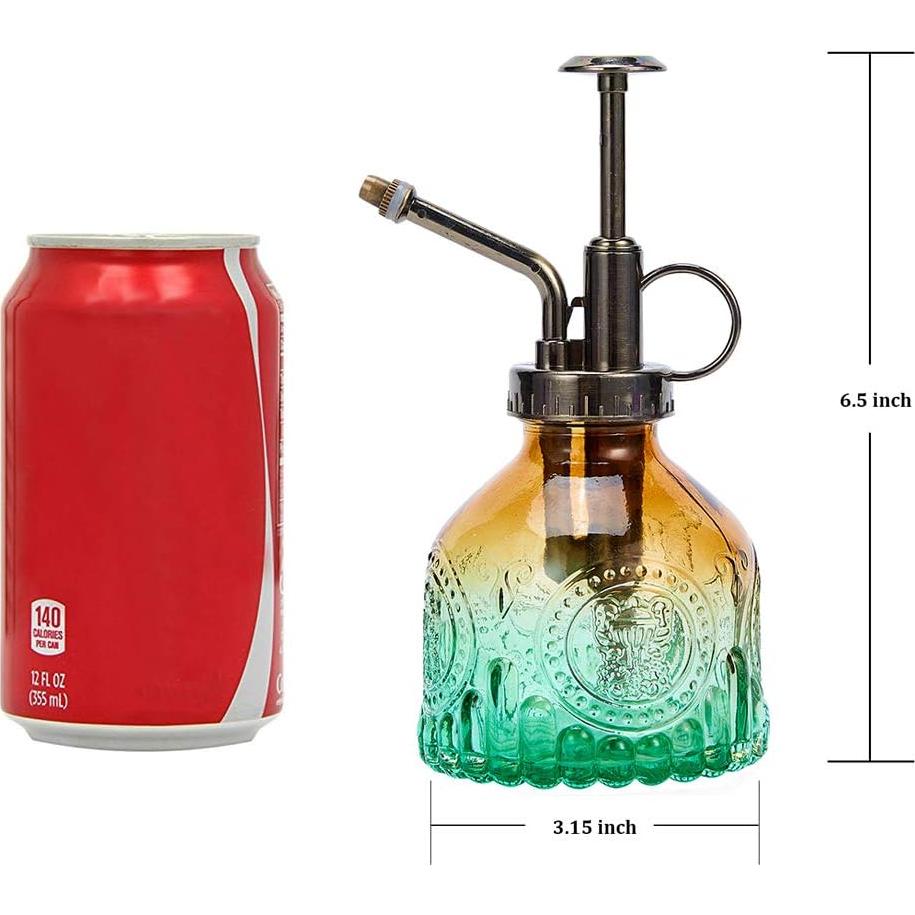 Botella de Spray para Plantas Ebristar de Vidrio 207 ml Verde Marrón