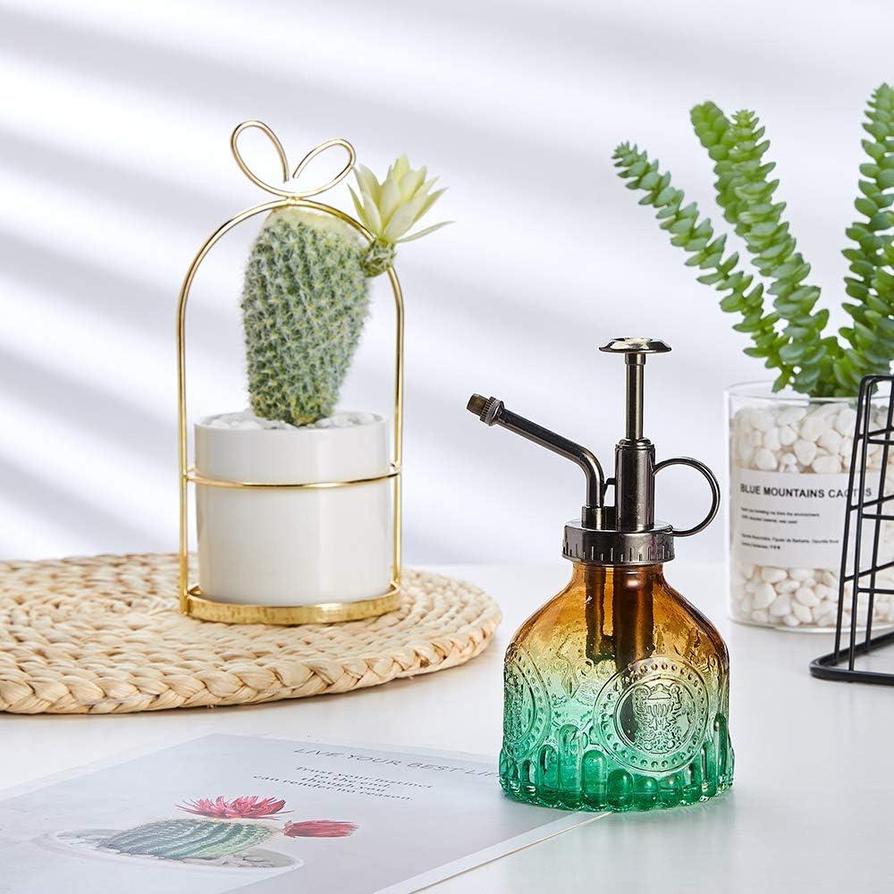 Botella de Spray para Plantas Ebristar de Vidrio 207 ml Verde Marrón