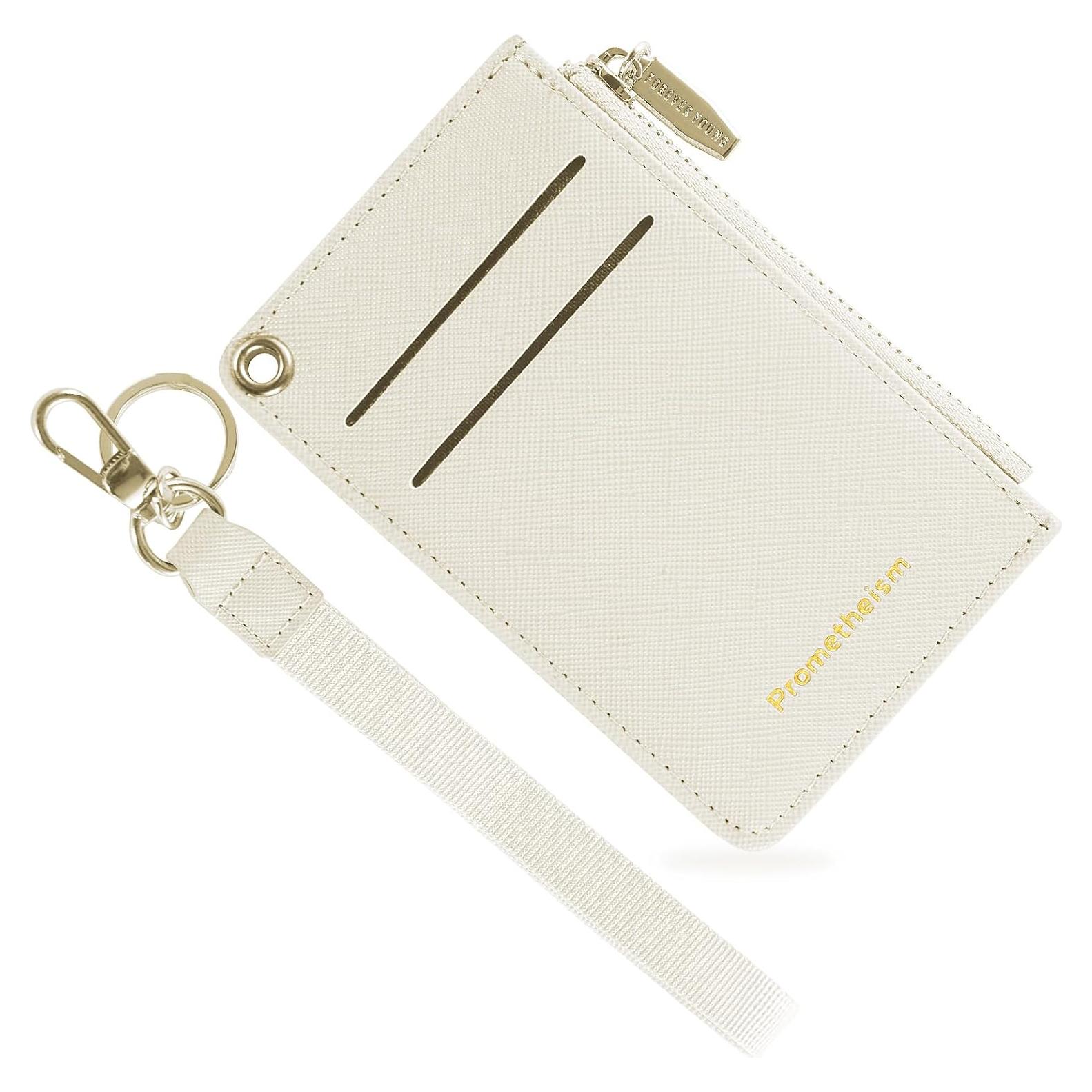 Cartera de Cuero Delgado para Mujeres Prometheism - Beige