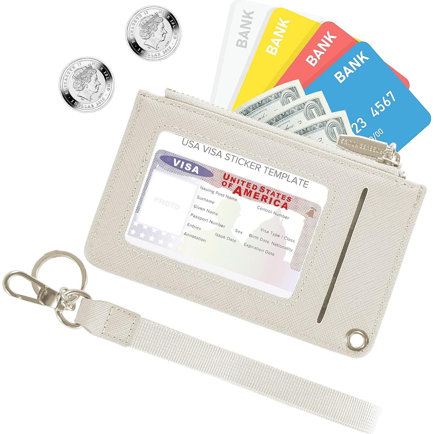 Cartera de Cuero Delgado para Mujeres Prometheism - Beige