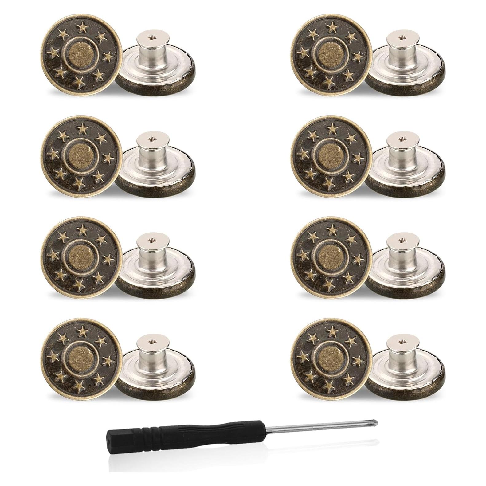Kit de Reemplazo de Botones de Jeans Amaxiu 8PCS 17mm Metal
