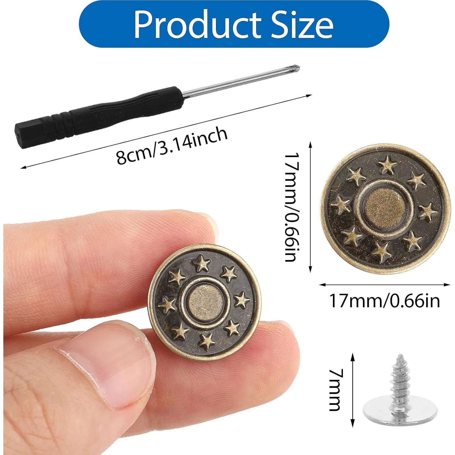 Kit de Reemplazo de Botones de Jeans Amaxiu 8PCS 17mm Metal